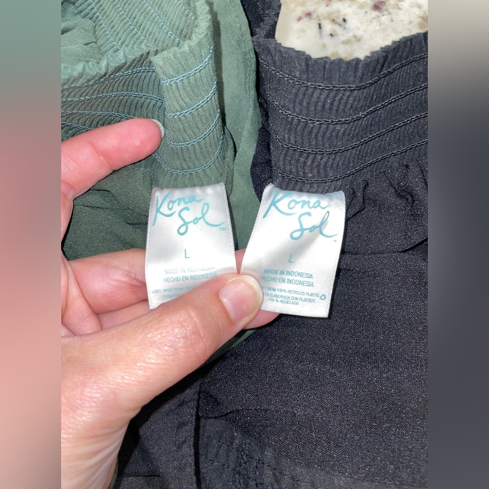 TWO Kona Sol Olive and Charcoal Swim skirts